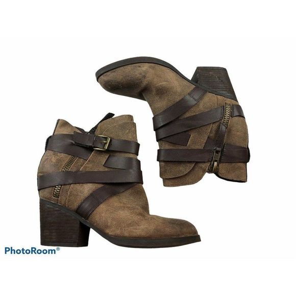 steve madden paiva brown leather western wear boot - Picture 1 of 9
